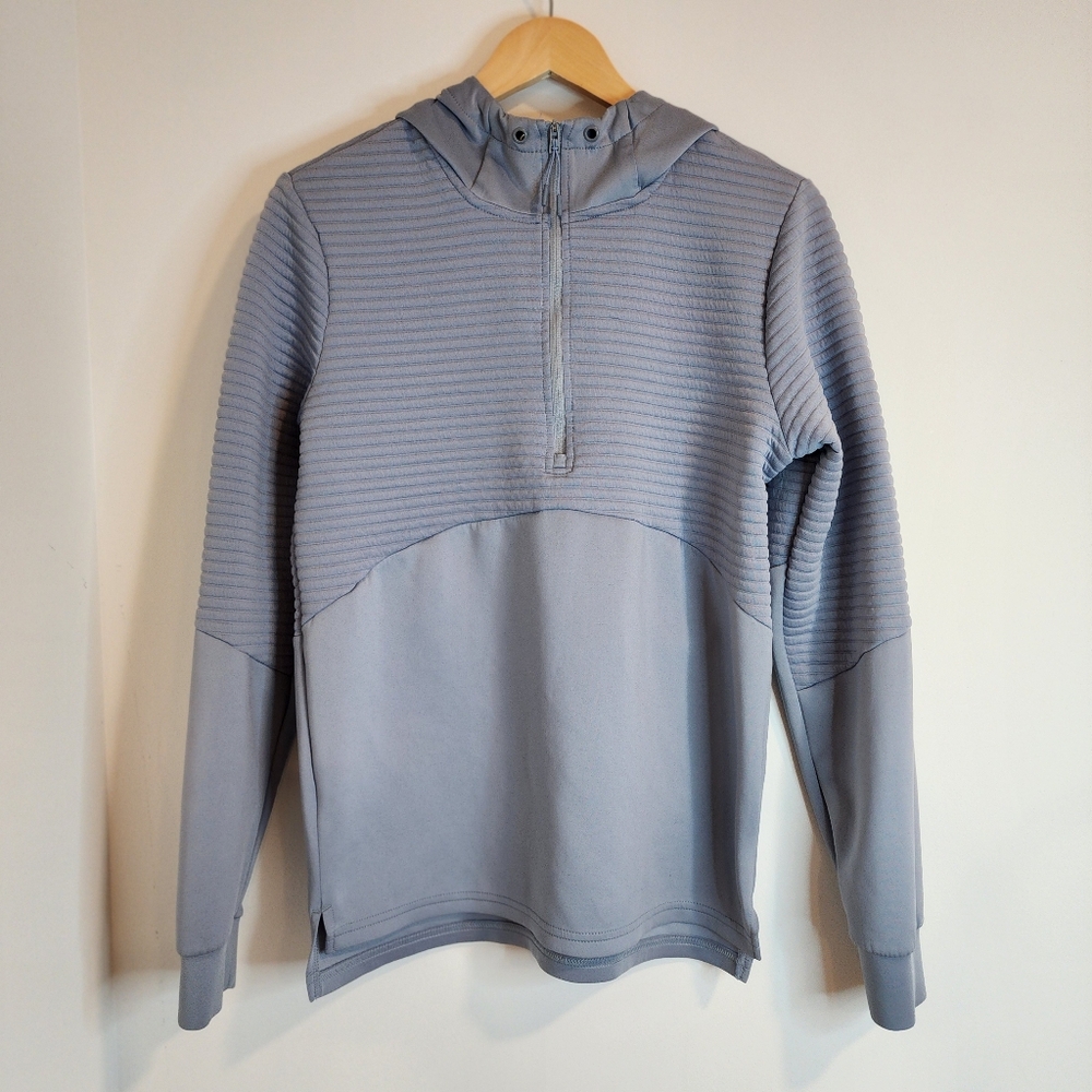 Apana Mens Small Blue Long Sleeve 1/4 Zip Hoodie Stringless